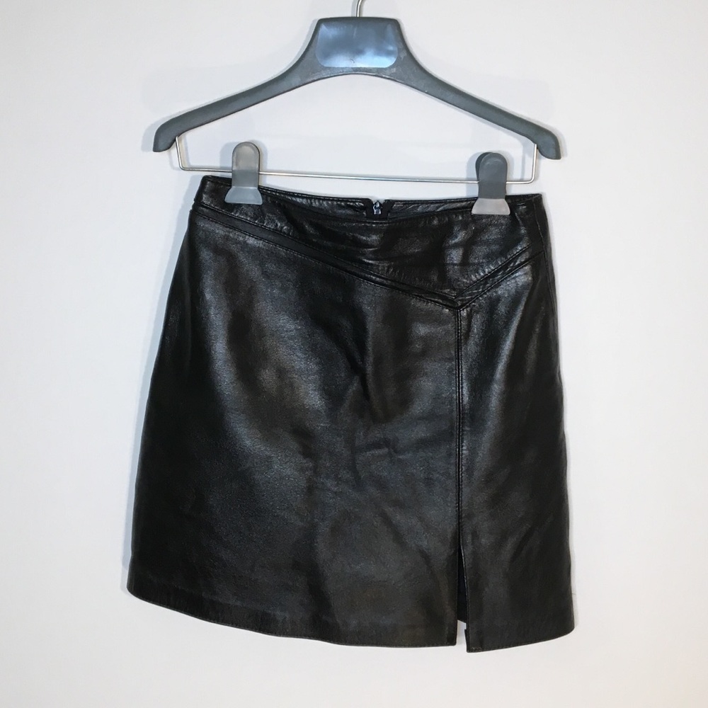 Leather skort, Nappa Lamb, Made in Italy